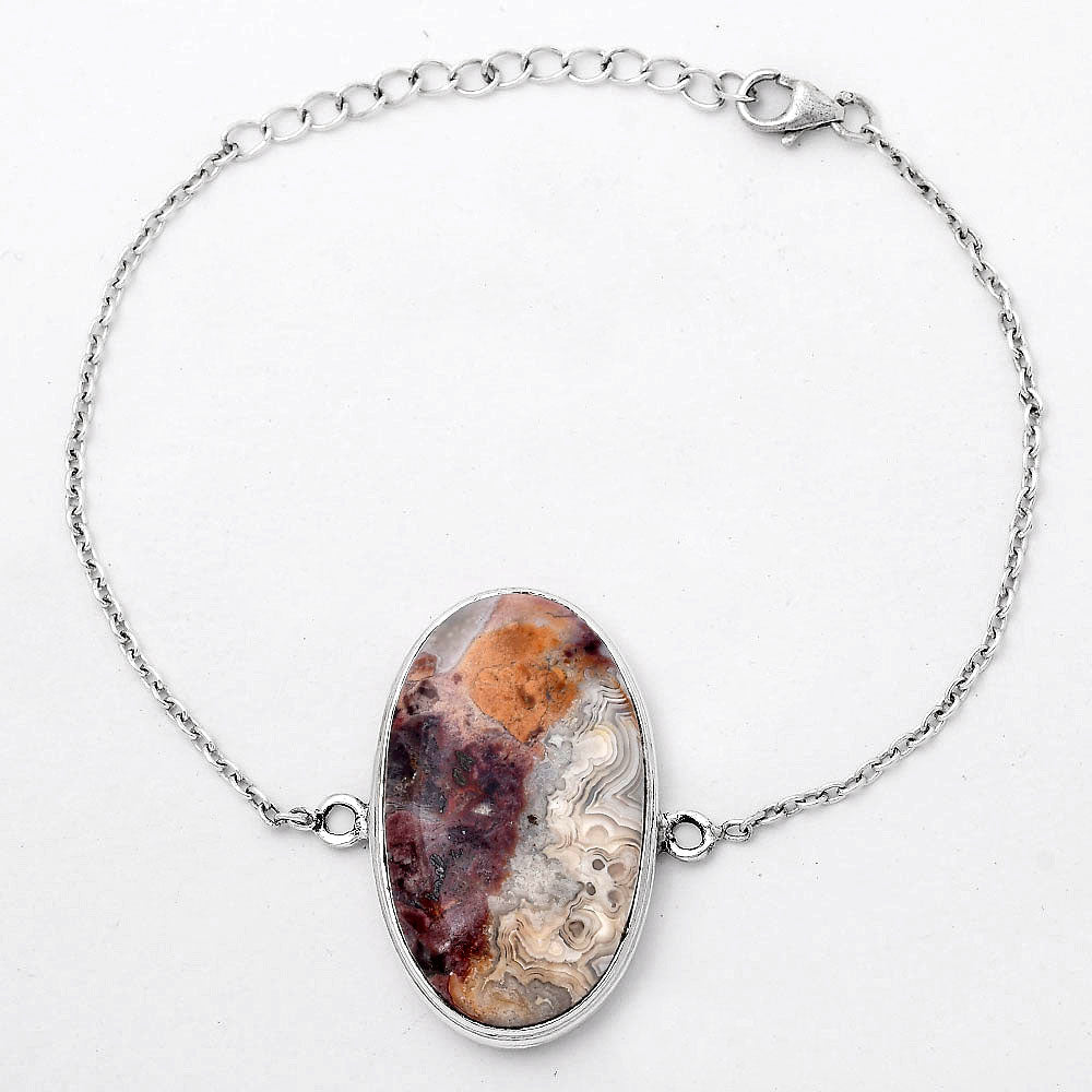 Natural Laguna Lace Agate - Mexican Bracelet B-1023 SDB3087