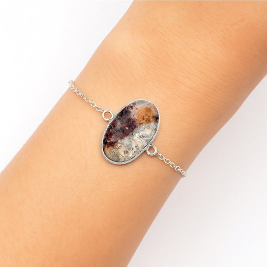 Natural Laguna Lace Agate - Mexican Bracelet B-1023 SDB3087