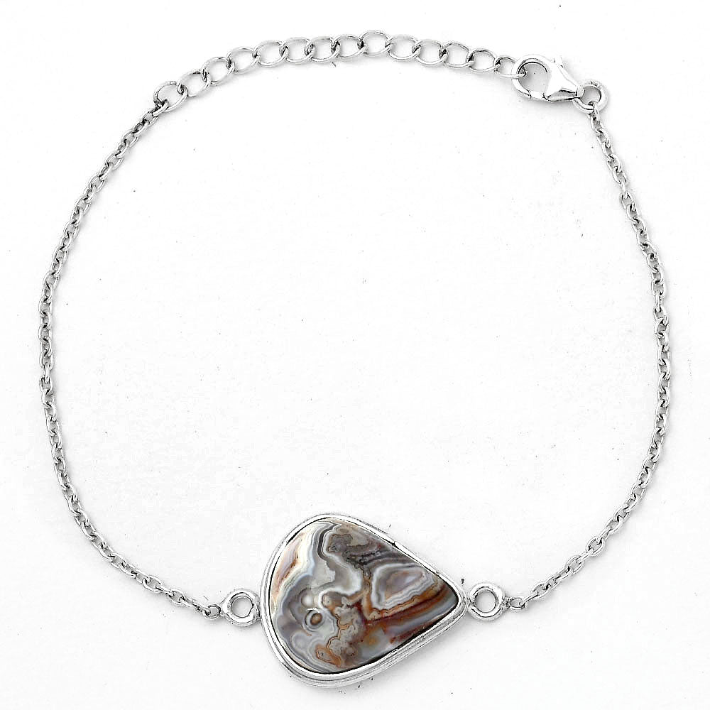 Natural Laguna Lace Agate - Mexican Bracelet B-1023 SDB3102