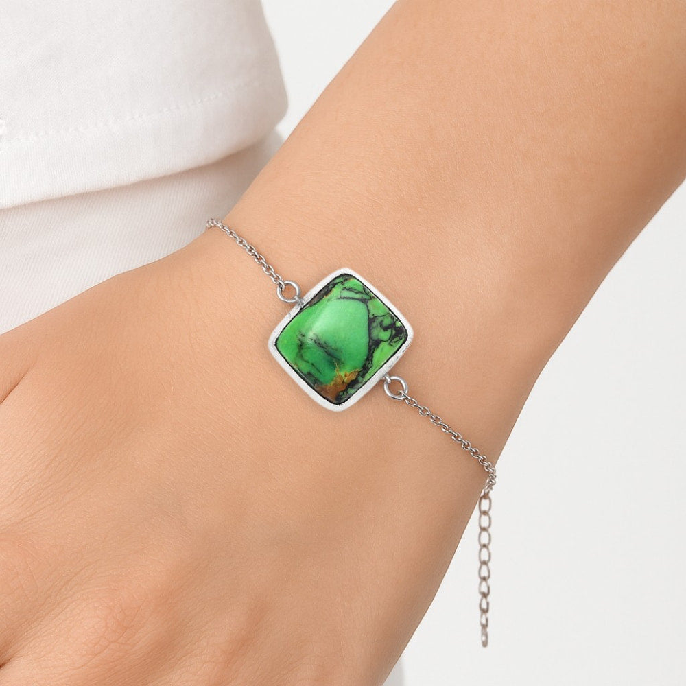 Natural Green Matrix Turquoise Bracelet B-1023 SDB3118