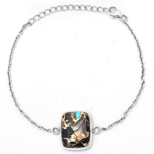 Natural Shell In Black Blue Turquoise Bracelet B-1023 SDB3119