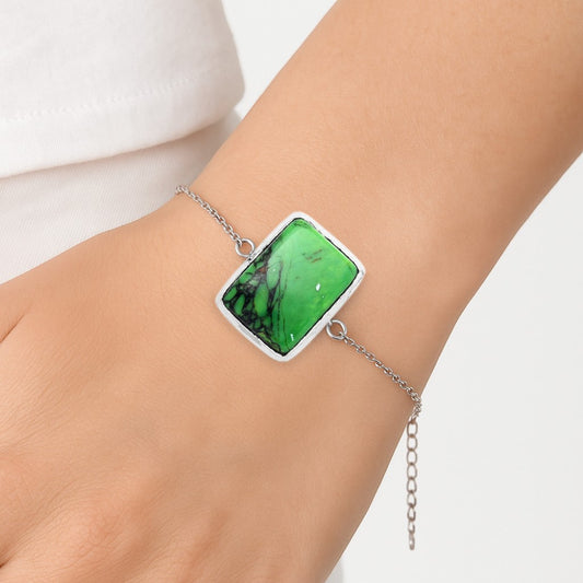 Natural Green Matrix Turquoise Bracelet B-1023 SDB3135