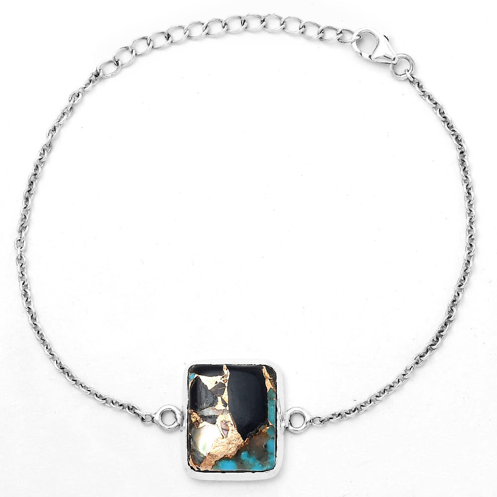 Natural Shell In Black Blue Turquoise Bracelet B-1023 SDB3168