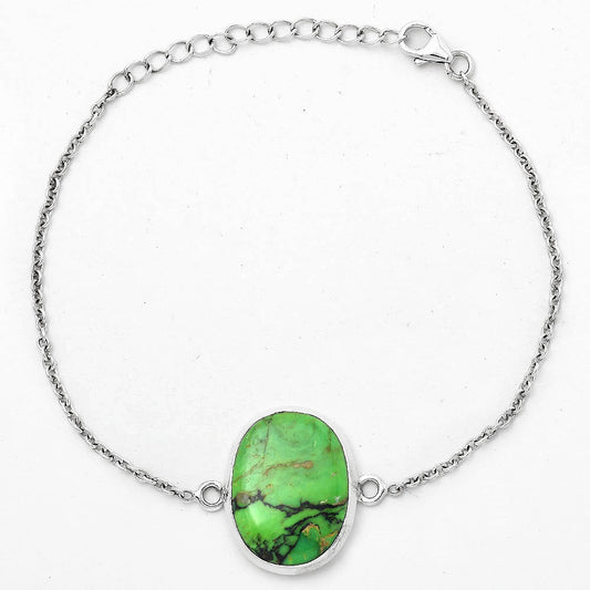 Natural Green Matrix Turquoise Bracelet B-1023 SDB3214