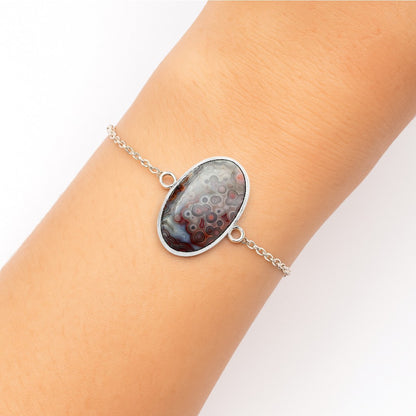 Natural Laguna Lace Agate - Mexican Bracelet B-1023 SDB3230