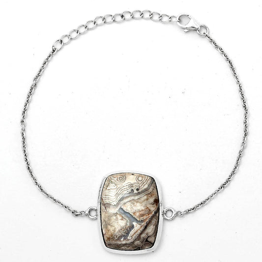 Natural Laguna Lace Agate - Mexican Bracelet B-1023 SDB3233