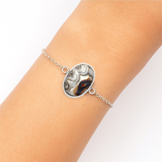 Natural Laguna Lace Agate - Mexican Bracelet B-1023 SDB3259