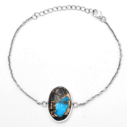 Natural Shell In Black Blue Turquoise Bracelet B-1023 SDB3261