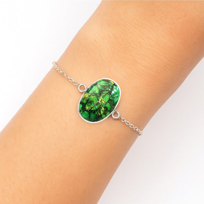 Natural Green Matrix Turquoise Bracelet B-1023 SDB3411