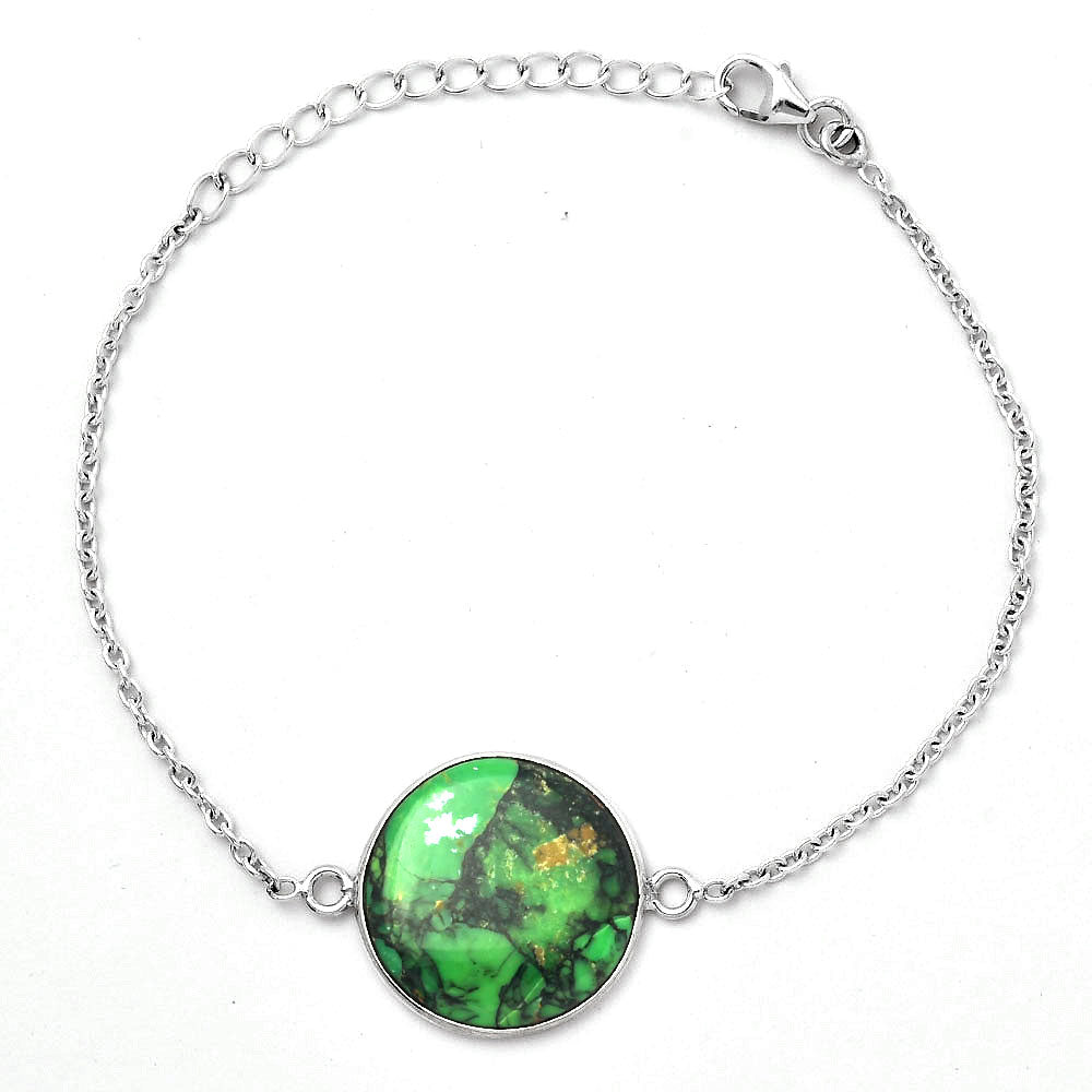 Natural Green Matrix Turquoise Bracelet B-1023 SDB3522