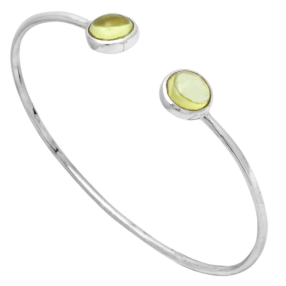 Natural Lemon Quartz Cab Cuff Bangle Bracelet B-1004 SDB3600