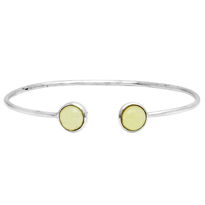 Natural Lemon Quartz Cab Cuff Bangle Bracelet B-1004 SDB3600
