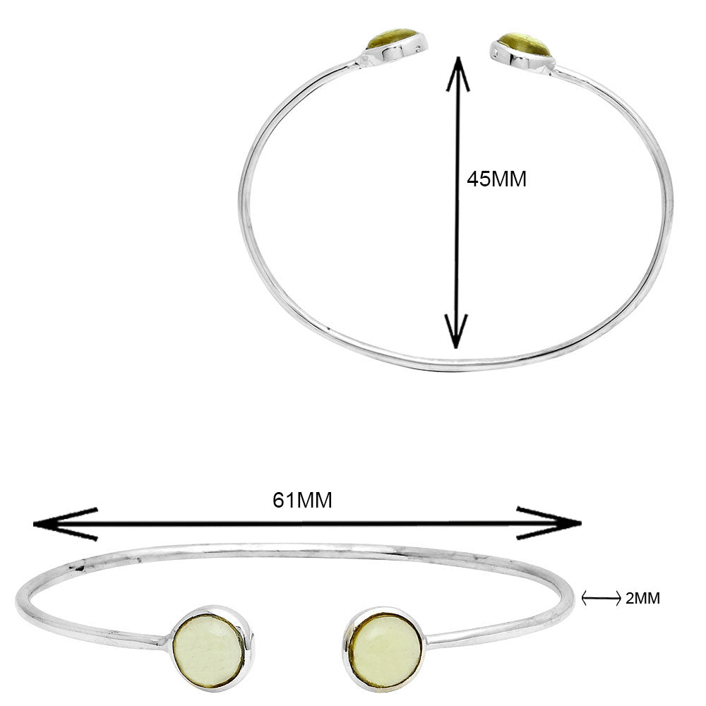 Natural Lemon Quartz Cab Cuff Bangle Bracelet B-1004 SDB3600