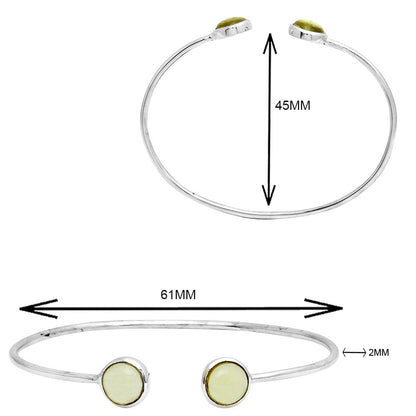 Natural Lemon Quartz Cab Cuff Bangle Bracelet B-1004 SDB3600