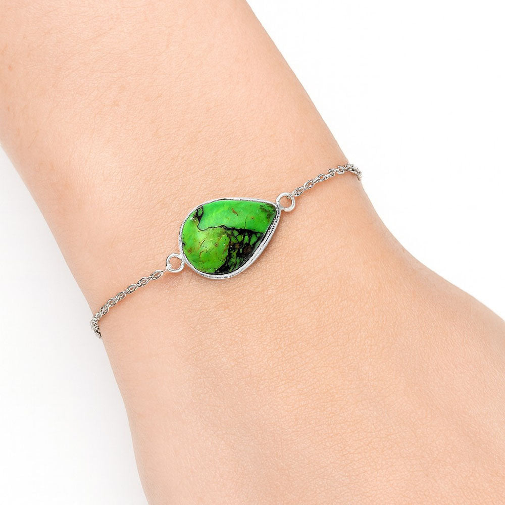 Natural Green Matrix Turquoise Bracelet B-1023 SDB3664