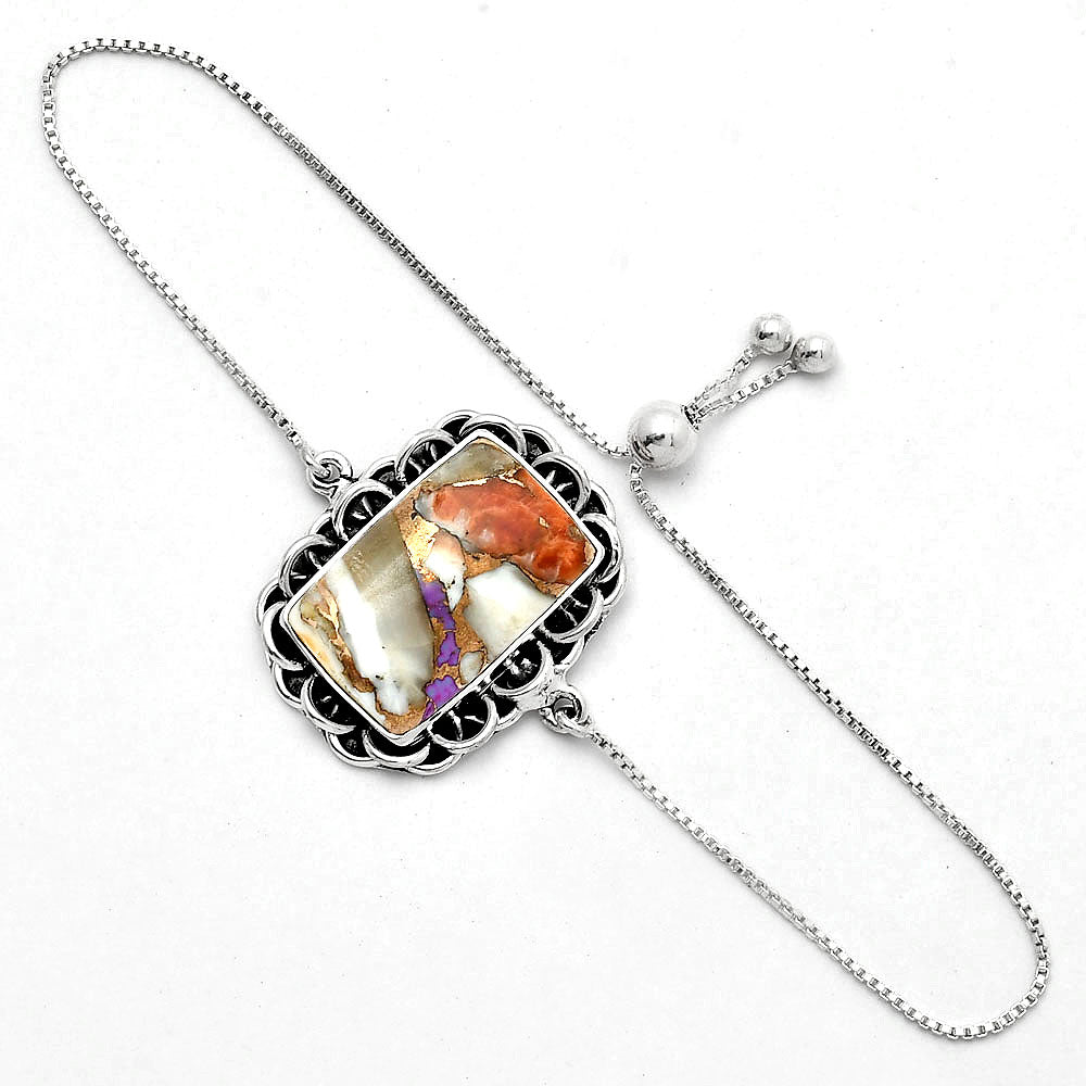 Adjustable - Spiny Oyster Turquoise Slider Bracelet B-1020 SDB3952