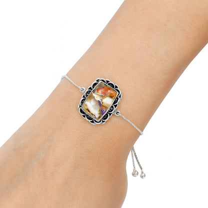 Adjustable - Spiny Oyster Turquoise Slider Bracelet B-1020 SDB3952