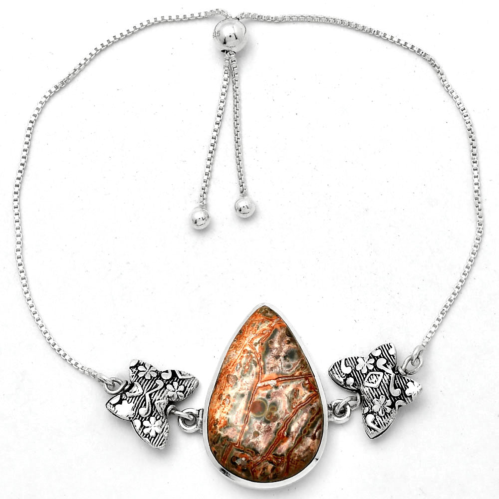 AdjustableLeopard Skin Jasper Slider Bracelet B-1029 SDB4053