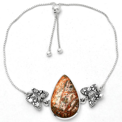 AdjustableLeopard Skin Jasper Slider Bracelet B-1029 SDB4053