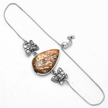 AdjustableLeopard Skin Jasper Slider Bracelet B-1029 SDB4053