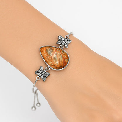 AdjustableLeopard Skin Jasper Slider Bracelet B-1029 SDB4053