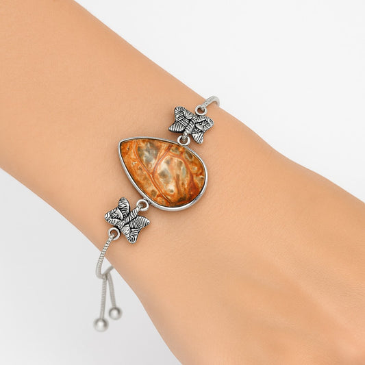AdjustableLeopard Skin Jasper Slider Bracelet B-1029 SDB4053