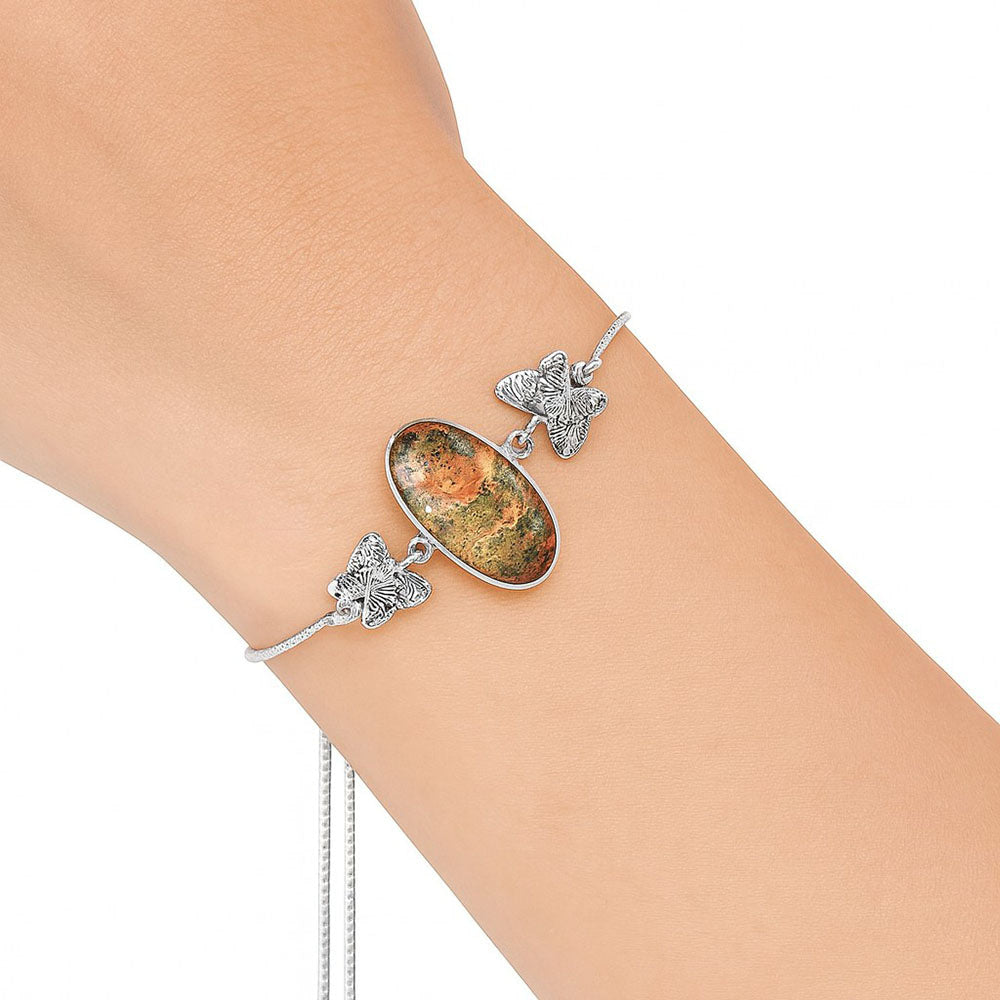 AdjustableLeopard Skin Jasper Slider Bracelet B-1029 SDB4061