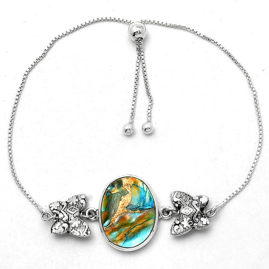 Adjustable - Spiny Oyster Turquoise Slider Bracelet B-1029 SDB4068