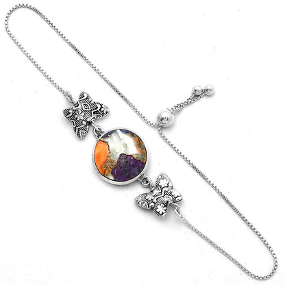 Adjustable - Spiny Oyster Turquoise Slider Bracelet B-1029 SDB4070