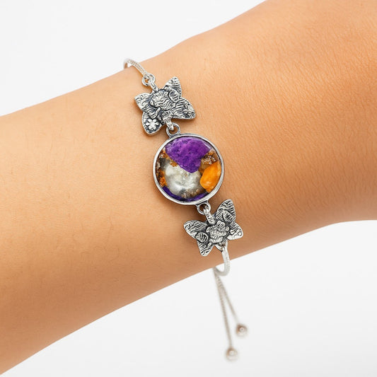 Adjustable - Spiny Oyster Turquoise Slider Bracelet B-1029 SDB4070