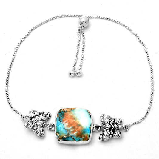 Adjustable - Spiny Oyster Turquoise Slider Bracelet B-1029 SDB4075