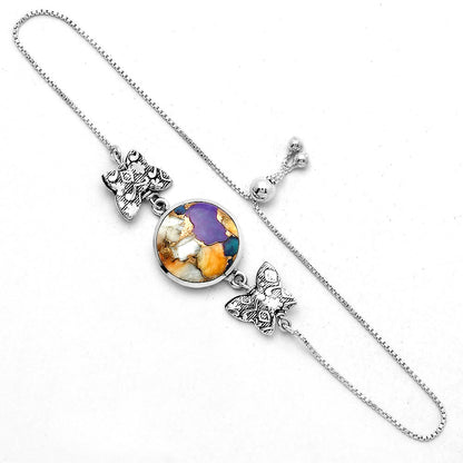 Adjustable - Spiny Oyster Turquoise Slider Bracelet B-1029 SDB4076