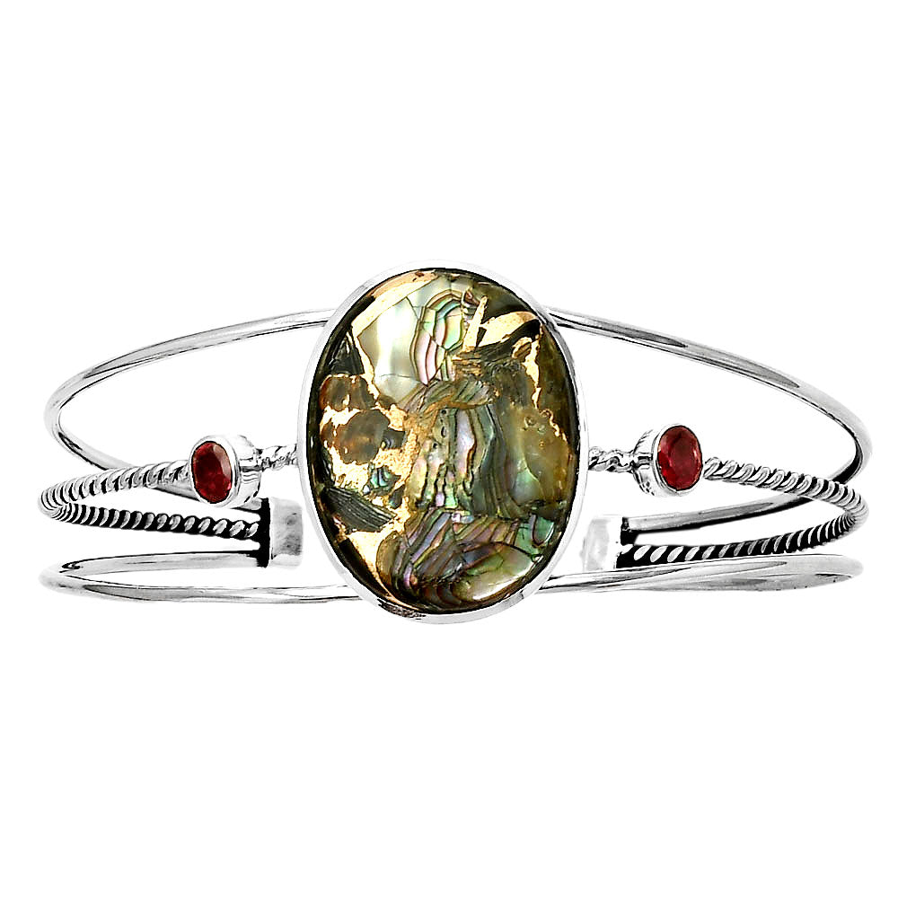Copper Abalone Shell Cuff Bangle Bracelet B-1011 SDB4334