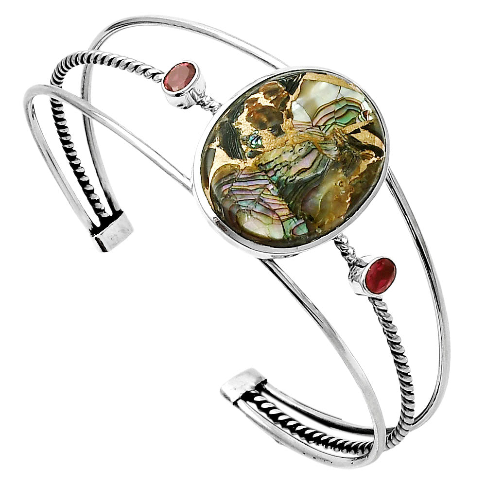 Copper Abalone Shell Cuff Bangle Bracelet B-1011 SDB4334