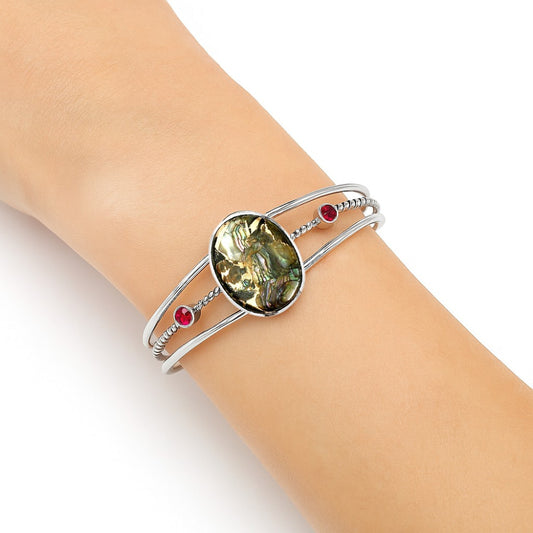 Copper Abalone Shell Cuff Bangle Bracelet B-1011 SDB4334