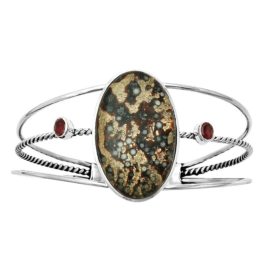 Natural Viper Skin Jasper Cuff Bangle Bracelet B-1011 SDB4338