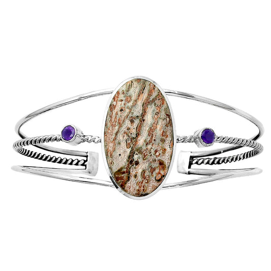 Leopard Skin Jasper Cuff Bangle Bracelet B-1011 SDB4348