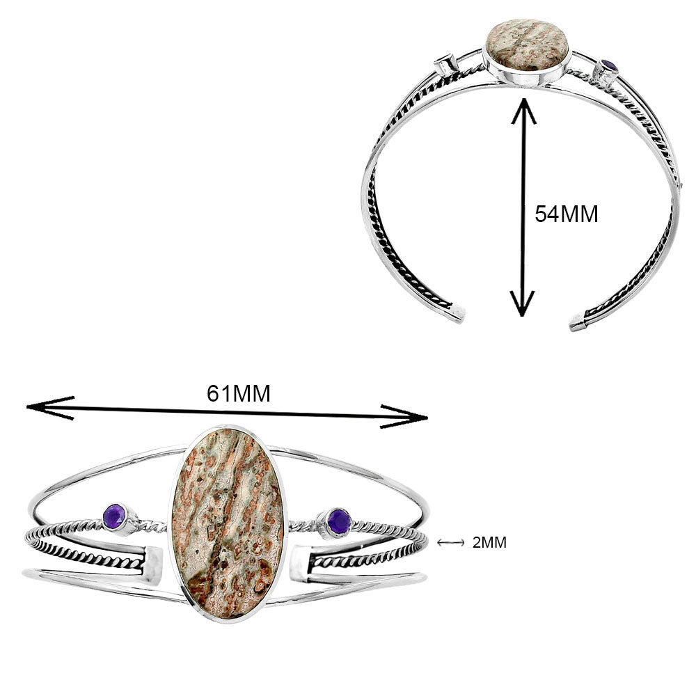 Leopard Skin Jasper Cuff Bangle Bracelet B-1011 SDB4348