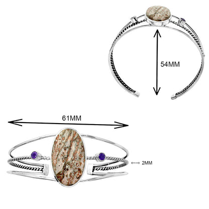 Leopard Skin Jasper Cuff Bangle Bracelet B-1011 SDB4348