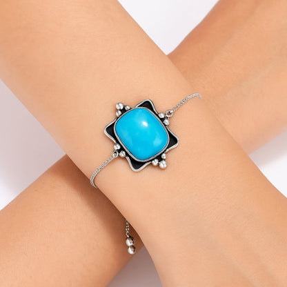 Adjustablue Slider - Rare Turquoise Nevada Aztec Mt Bracelet B-1022 SDB4527