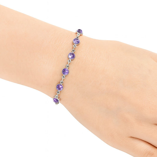 Natural Amethyst Cab - Brazil Bracelet B-1001 SDB4599