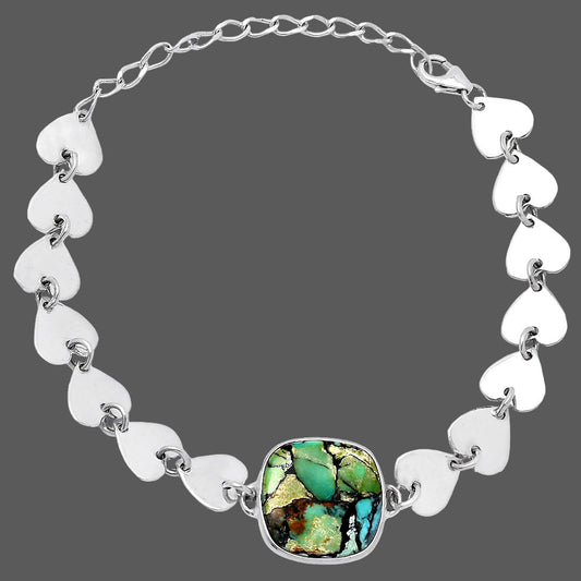 Heart Lucky Charm Tibetan Turquoise Bracelet B-1044 SDB4716