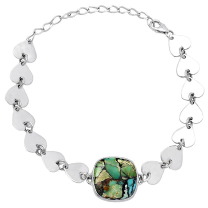 Heart Lucky Charm Tibetan Turquoise Bracelet B-1044 SDB4716
