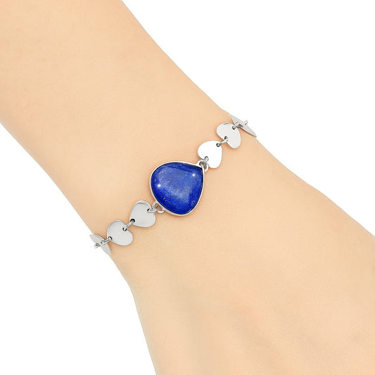 Heart - Lapis Lazuli - Afghanistan Bracelet B-1044 SDB4733