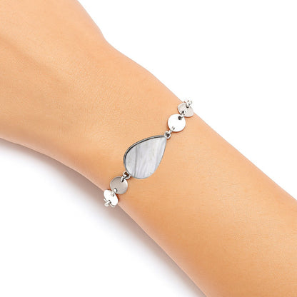 Natural White Scolecite Bracelet B-1044 SDB4781