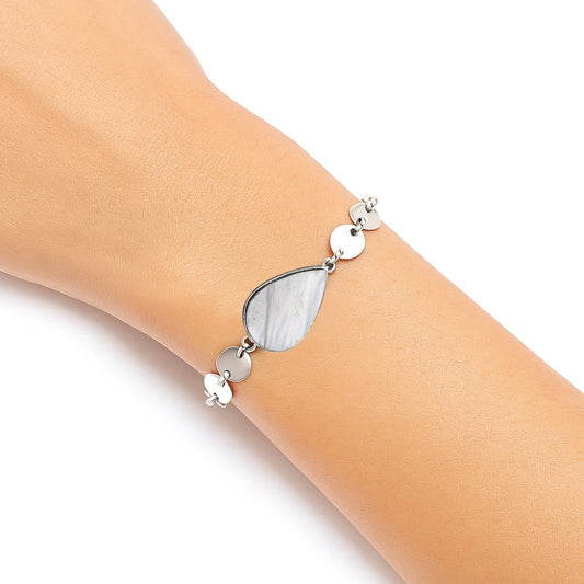 Natural White Scolecite Bracelet B-1044 SDB4781