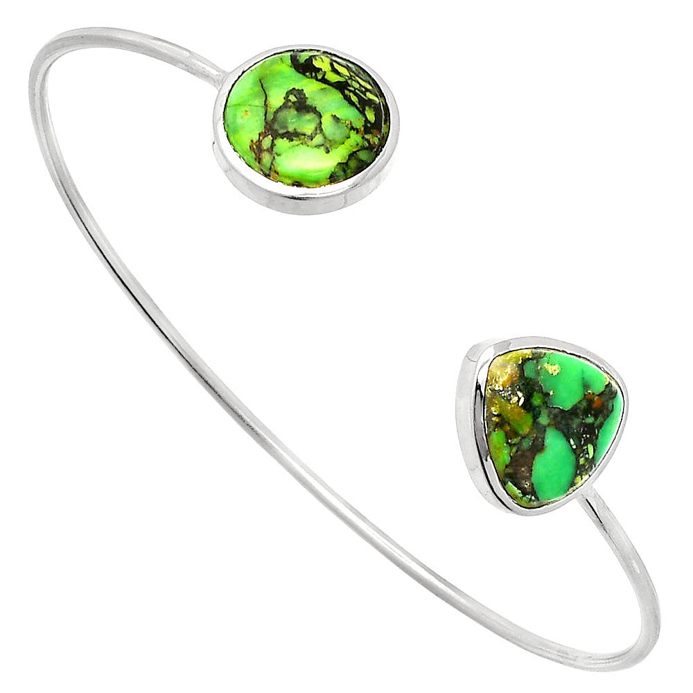 Green Matrix Turquoise Cuff Bangle Bracelet B-1004 SDB4988