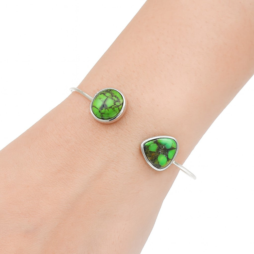 Green Matrix Turquoise Cuff Bangle Bracelet B-1004 SDB4988