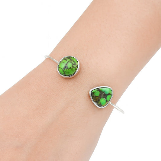 Green Matrix Turquoise Cuff Bangle Bracelet B-1004 SDB4988
