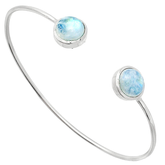 Rainbow Moonstone Cuff Bangle Bracelet B-1004 SDB4996